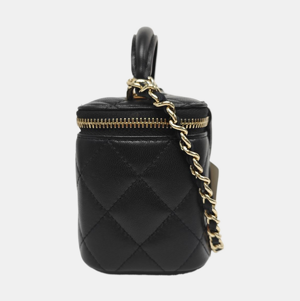 VANITY CASE Mini Quilted Lambskin Black