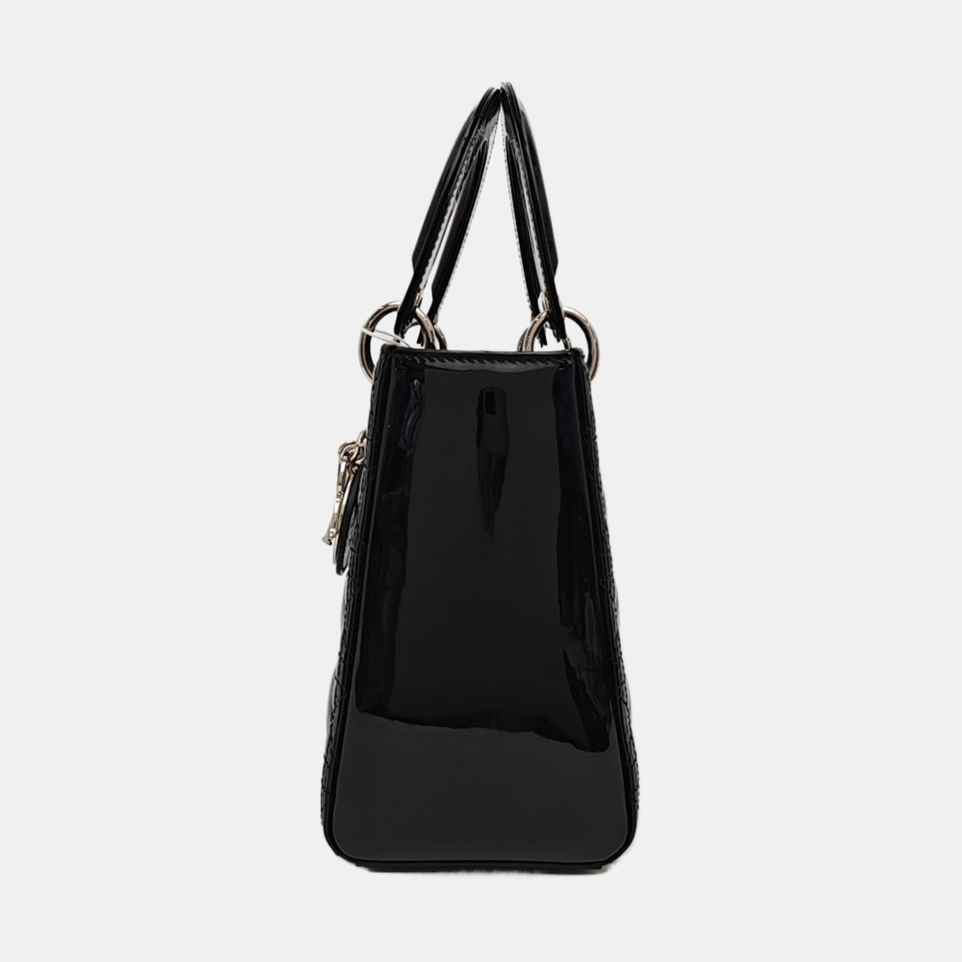 Lady Dior Medium Cannage Patent Leather Black