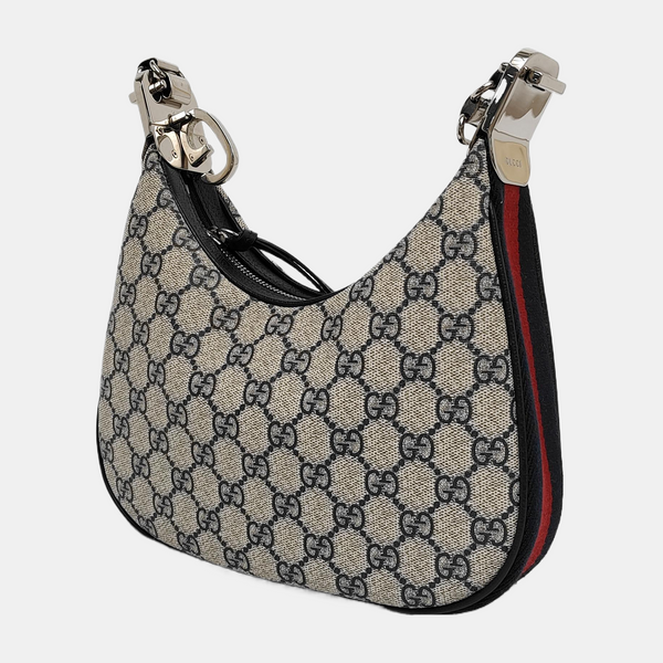 Attache Small Monogram Coated Canvas Beige