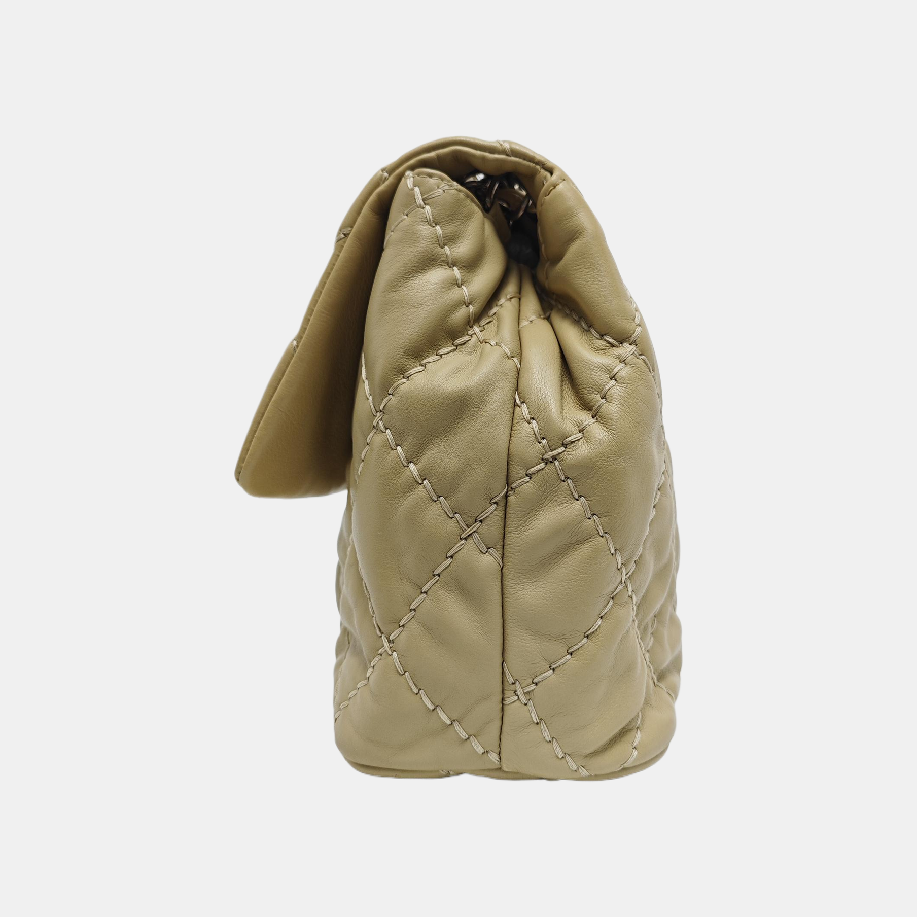 CC CROWN Quilted Calfskin Beige