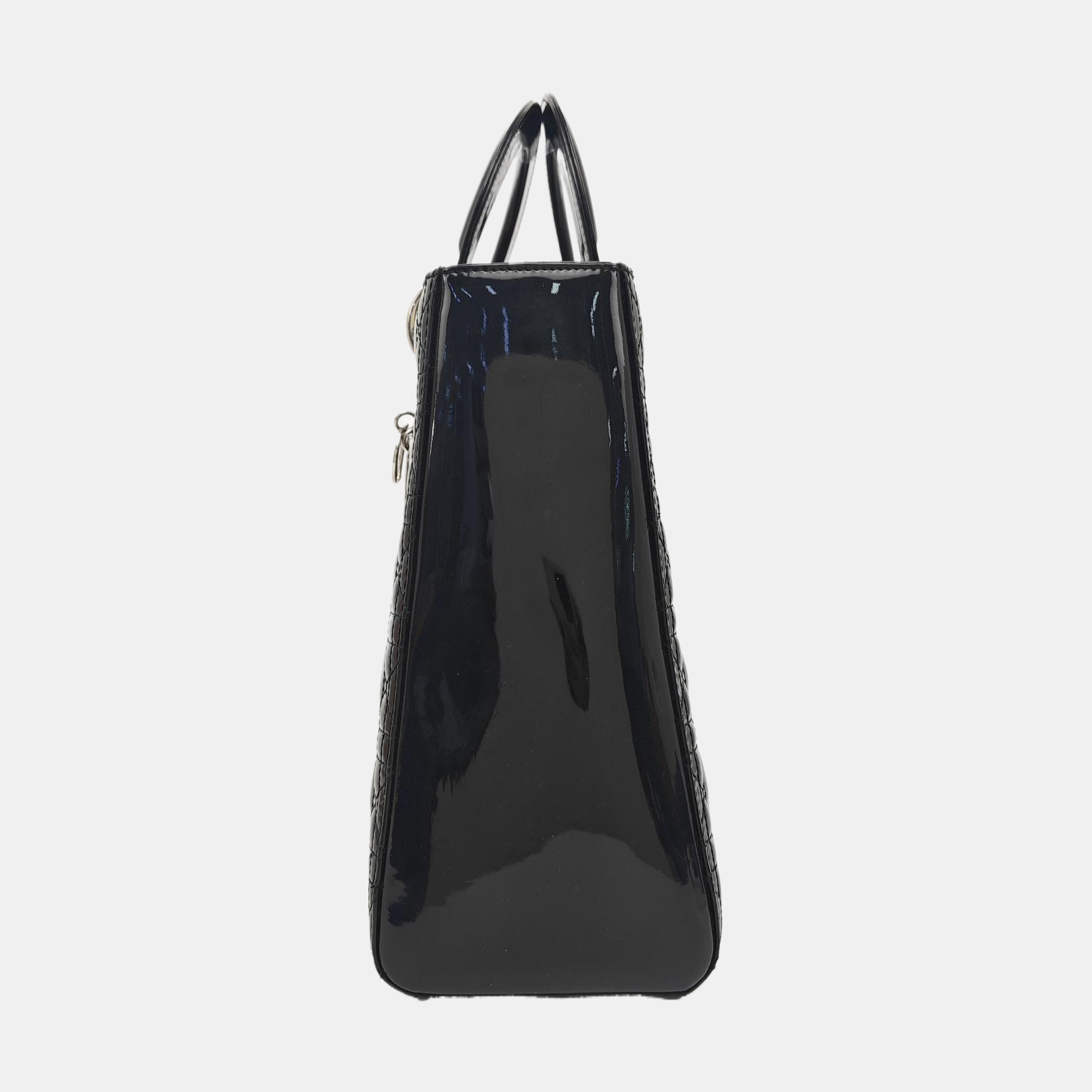 Lady Dior Large Cannage Patent Leather Black