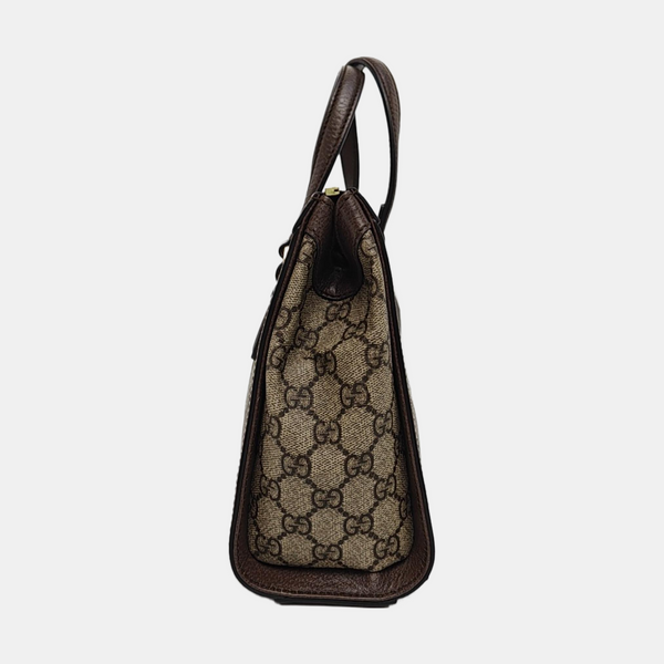 Ophidia Small Monogram Coated Canvas Beige