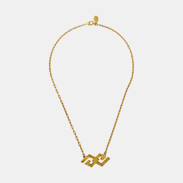 G Cube Metal Gold Necklace