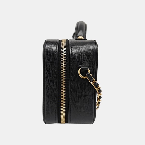 FILIGREE Small Quilted Grained Calfskin Black