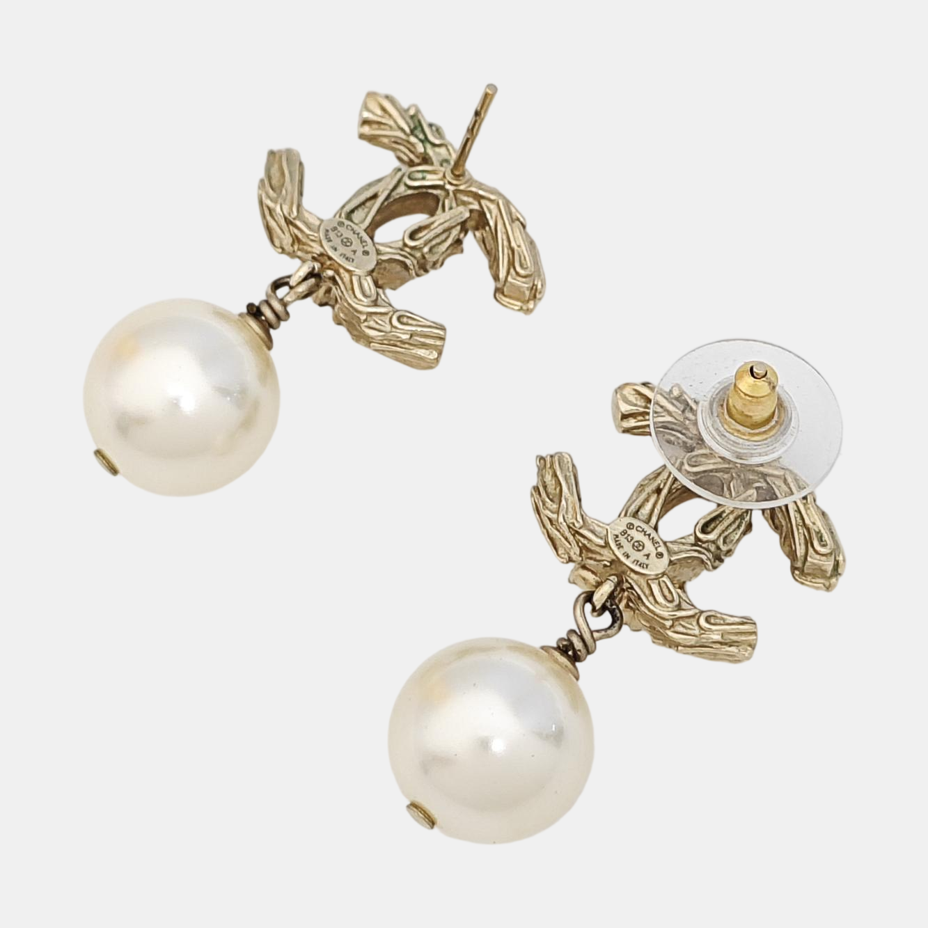 CC Logo Metal Gold Earrings