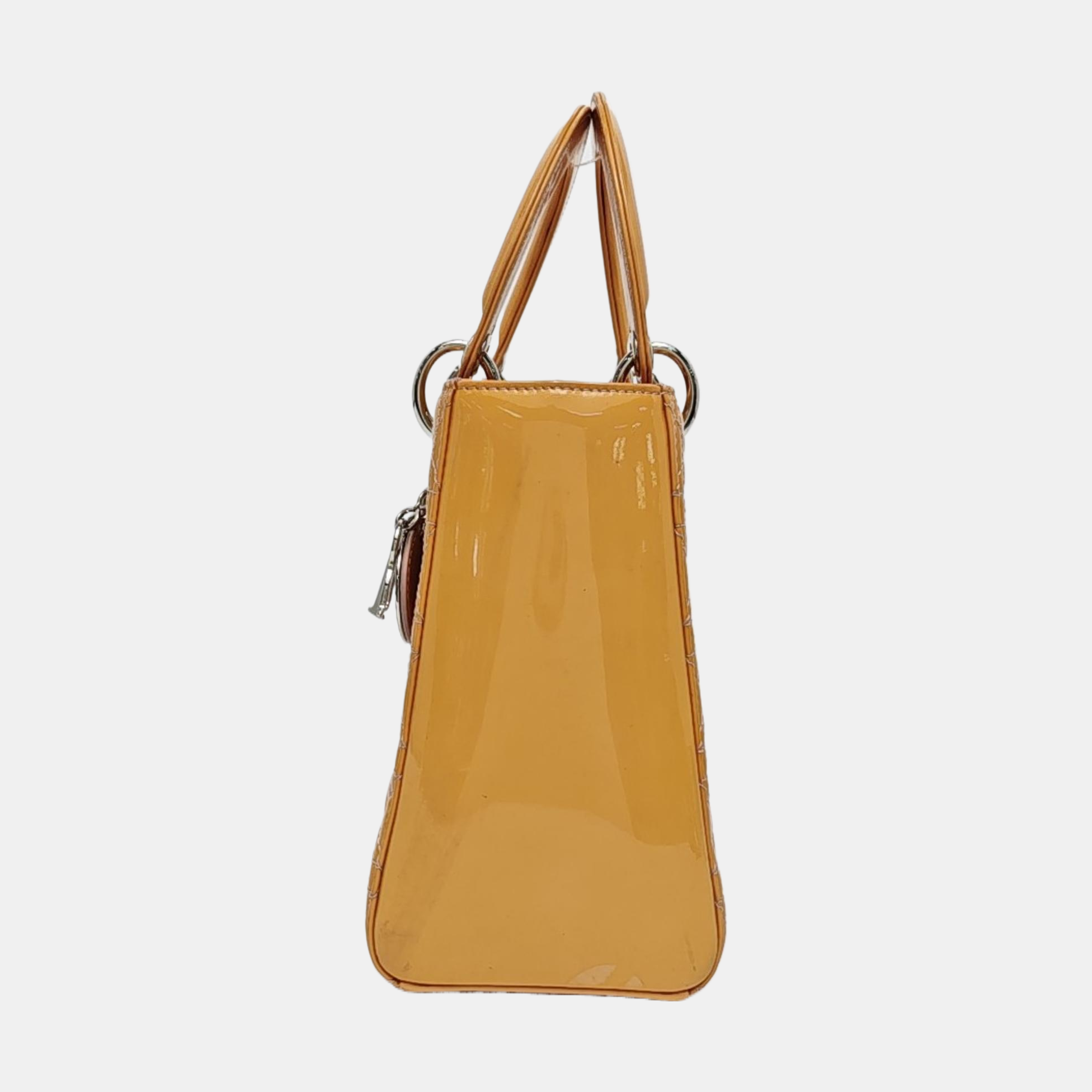 Lady Dior Medium Cannage Patent Leather Yellow