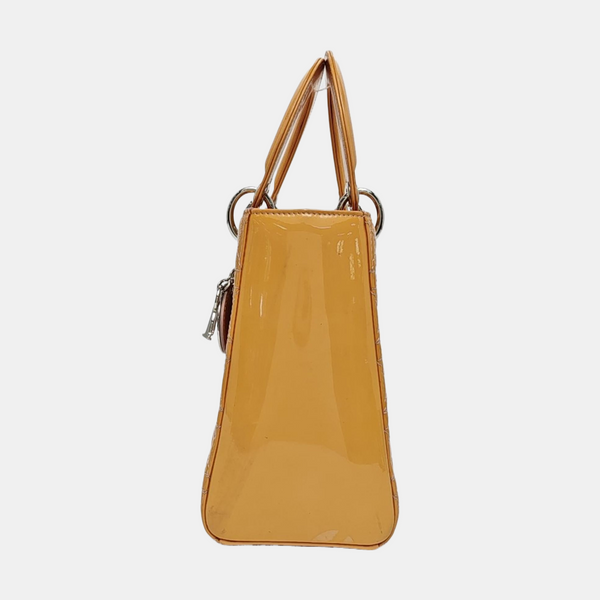 Lady Dior Medium Cannage Patent Leather Yellow