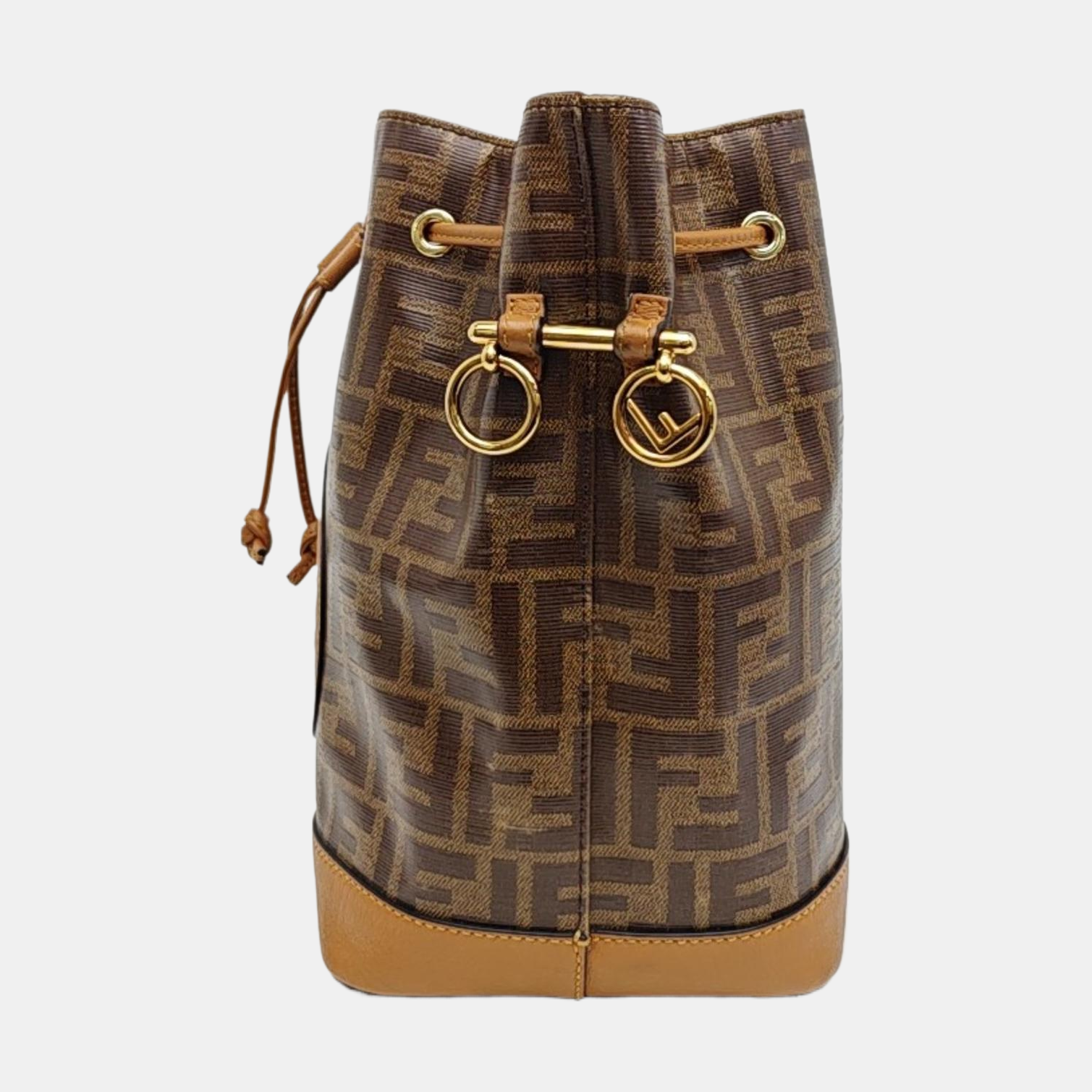 Coated Canvas Bucket Bag Brown