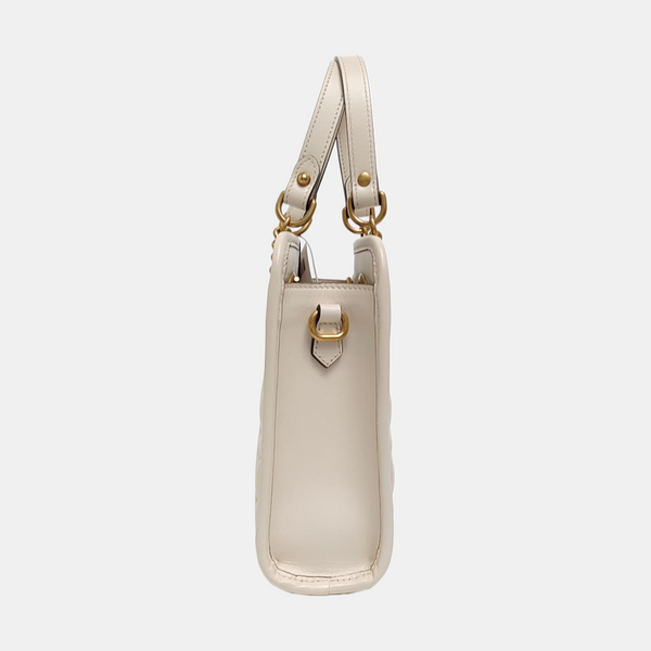 GG Marmont Mini Quilted Calfskin White