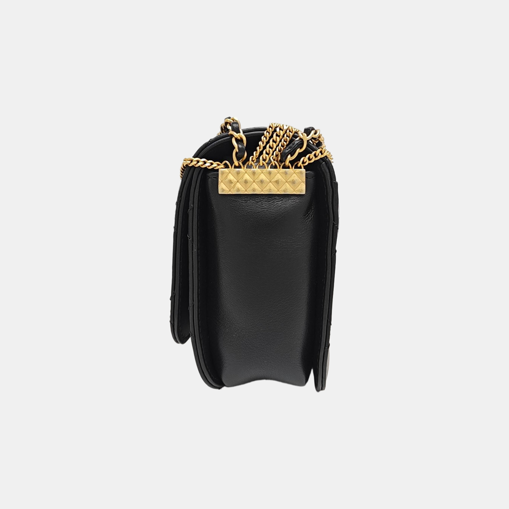 Quilted Calfskin Shoulder Bag Black