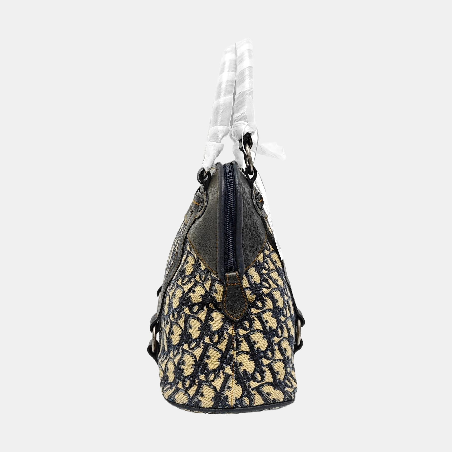 Oblique Canvas Top Handle Bag Beige