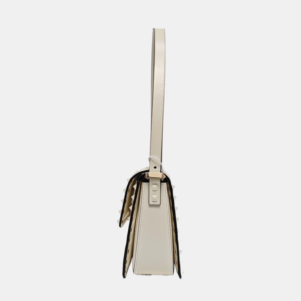 Rockstud Calfskin White