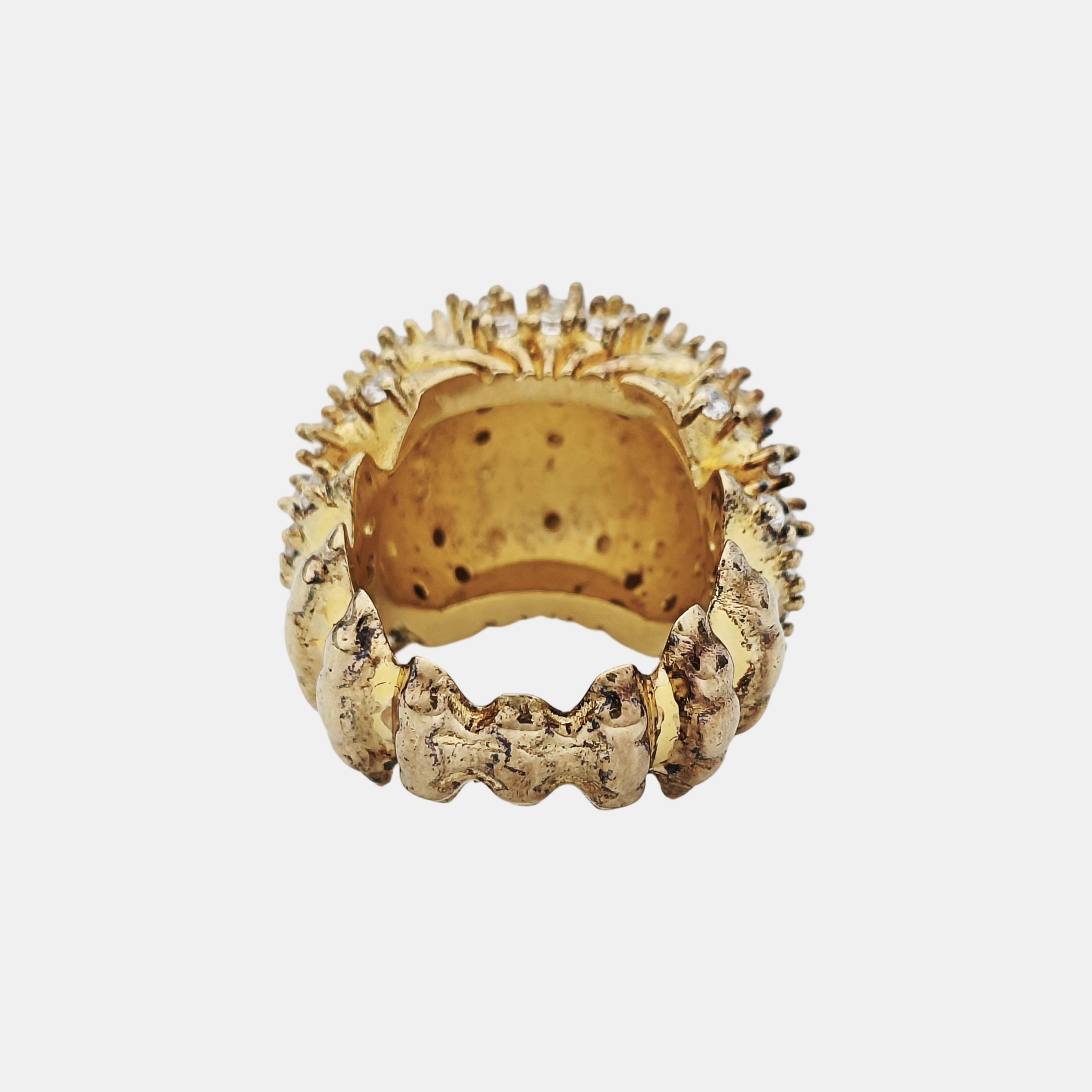 925 Sterling Silver Gold Ring HK 15