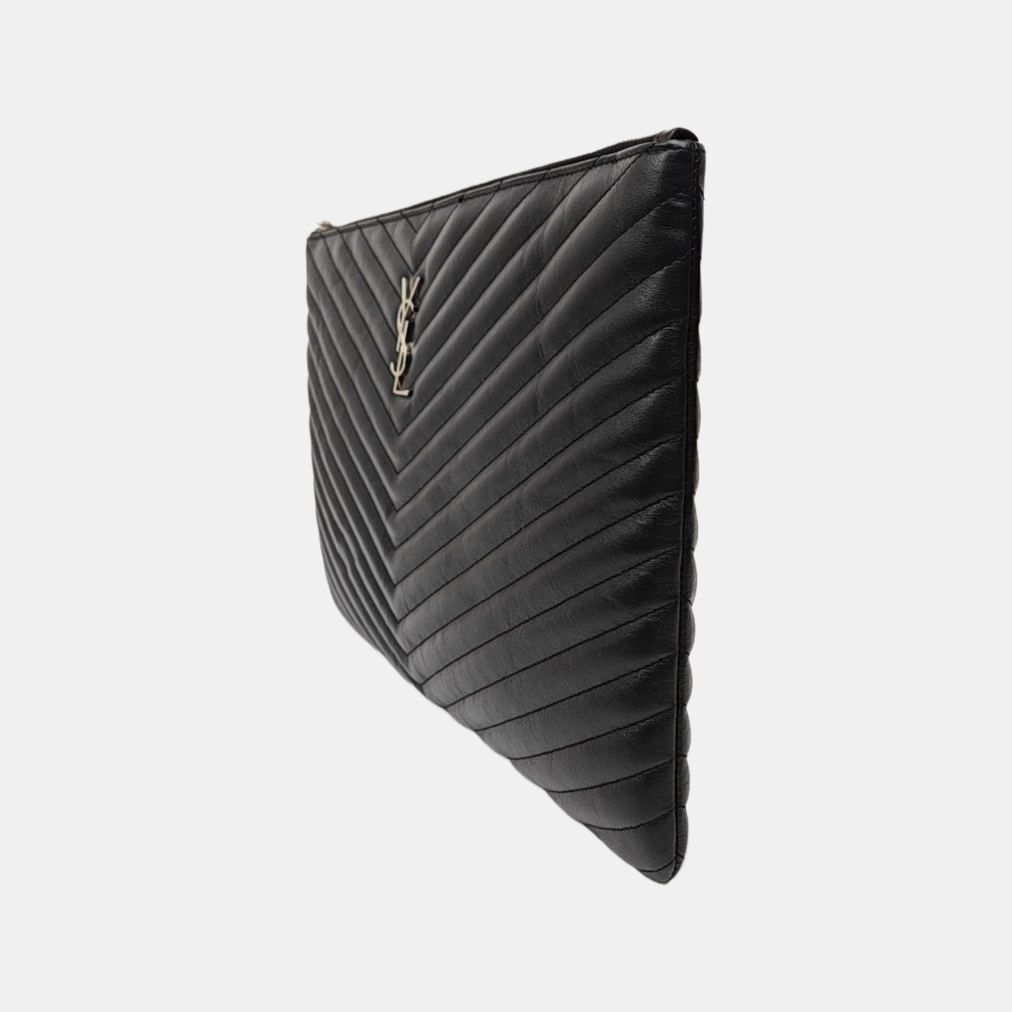 Quilted Calfskin Clutch Black