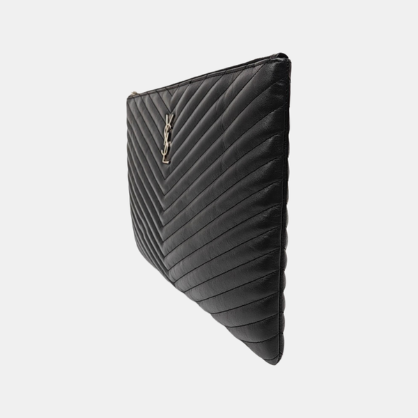 Quilted Calfskin Clutch Black
