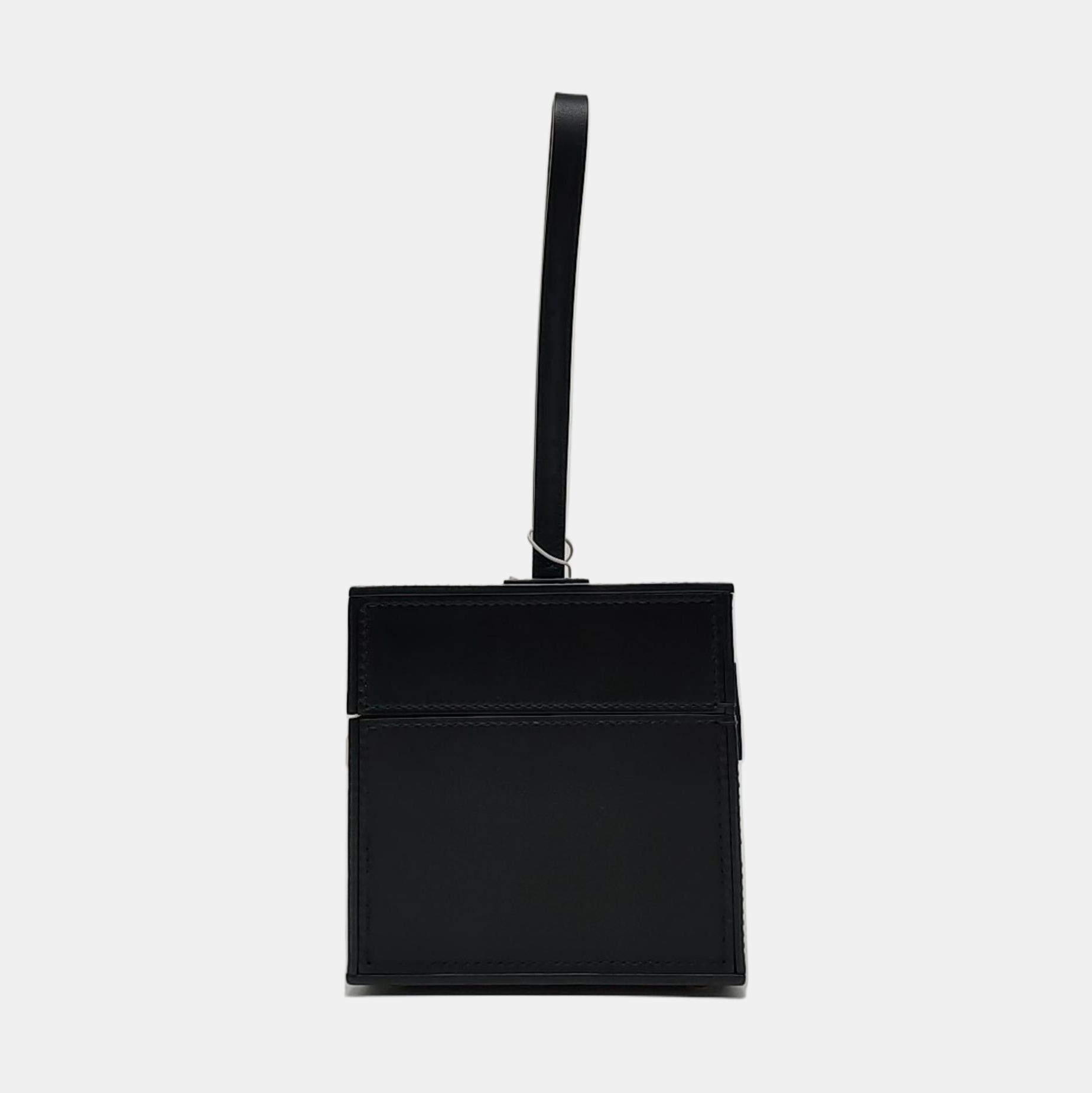 Calfskin Top Handle Bag Black