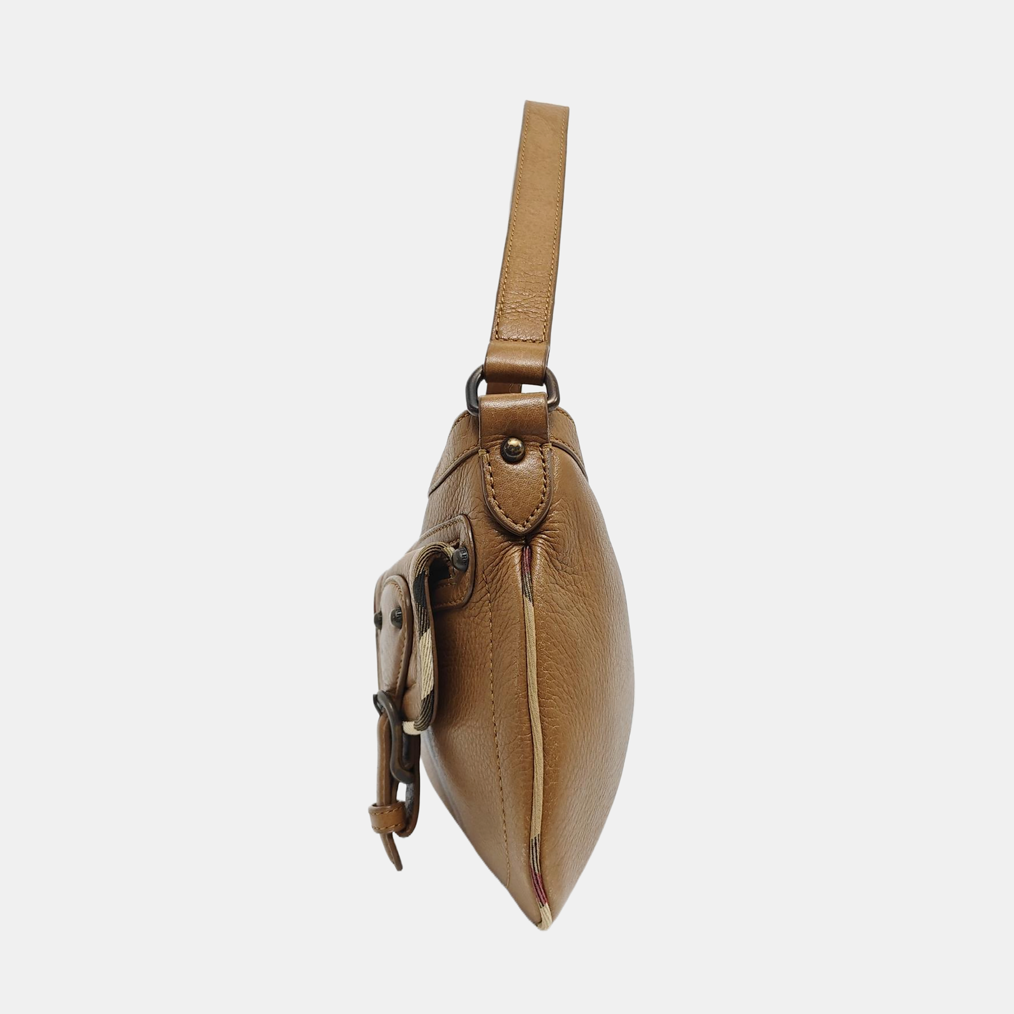 Quilted Calfskin Shoulder Bag Brown