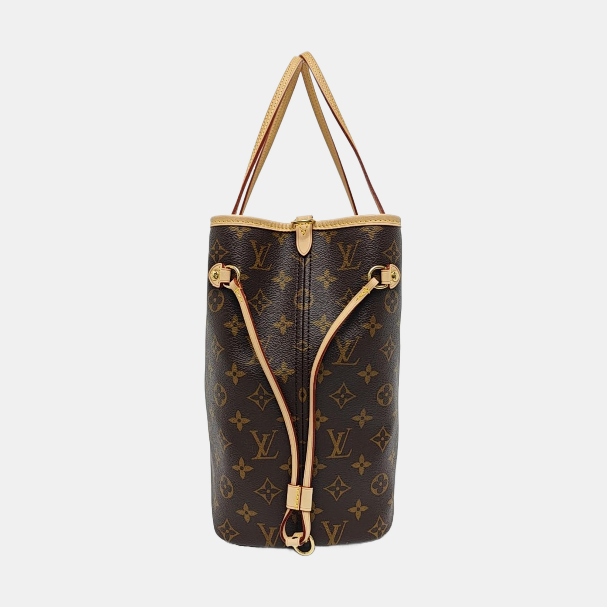 NEVERFULL MM Monogram Coated Canvas Brown