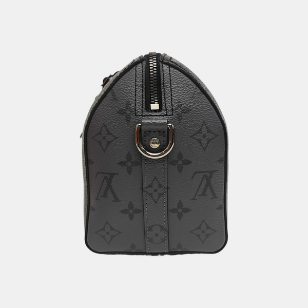 KEEPALL 25 Monogram Coated Canvas Black
