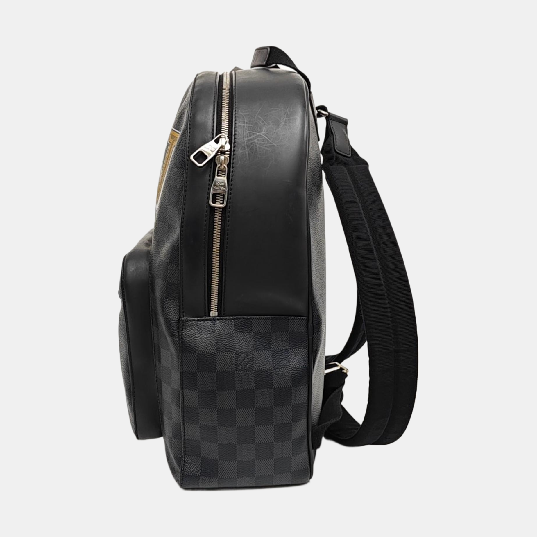 JOSH Damier Graphite Coated Canvas Gray