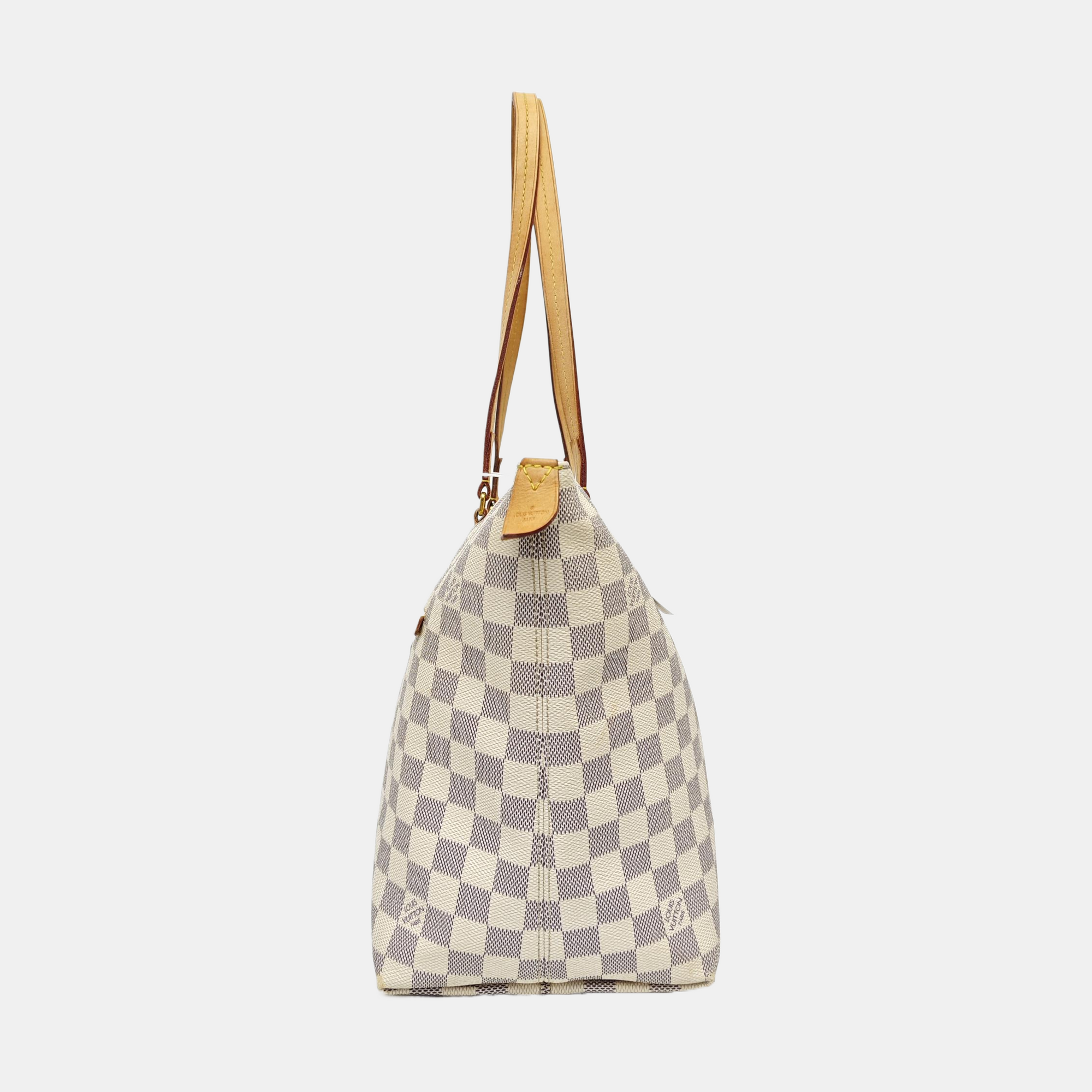 IENA MM Damier Azur Coated Canvas White