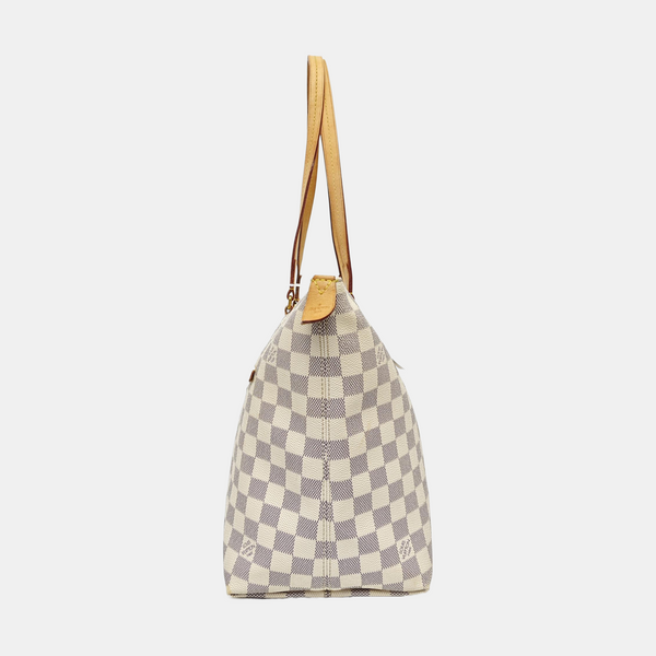 IENA MM Damier Azur Coated Canvas White