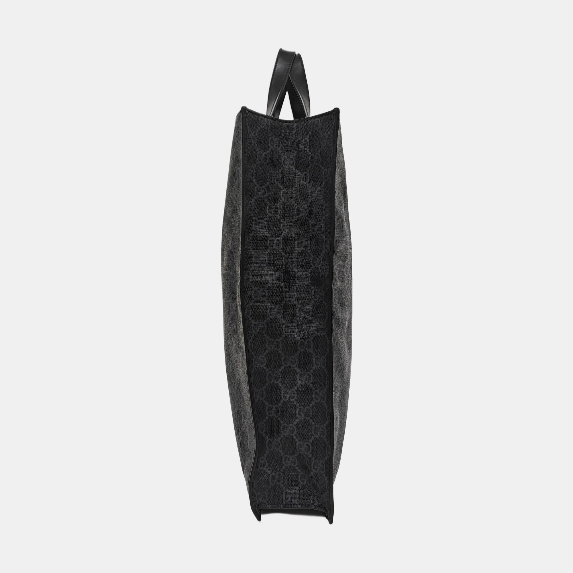 Monogram Coated Canvas Tote Bag Black