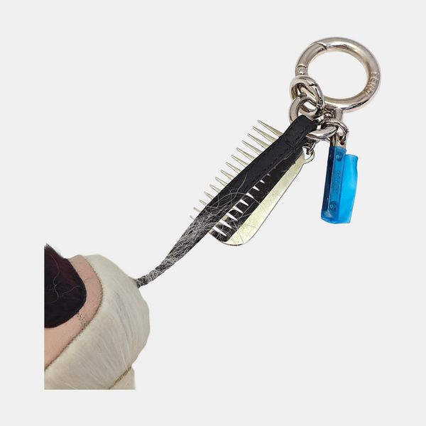 Synthetic Bag Charm White