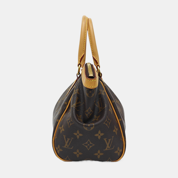 Monogram Coated Canvas Top Handle Bag Brown