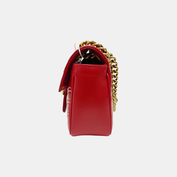 GG Marmont Small Quilted Calfskin Red