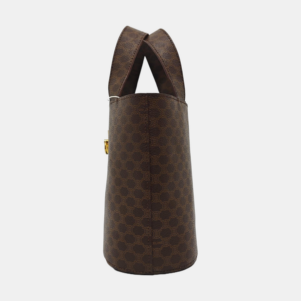 Coated Canvas Bucket Bag Brown