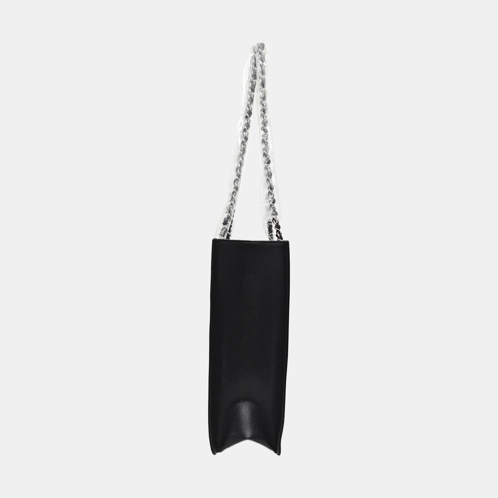 Quilted Grained Calfskin Shoulder Bag Black