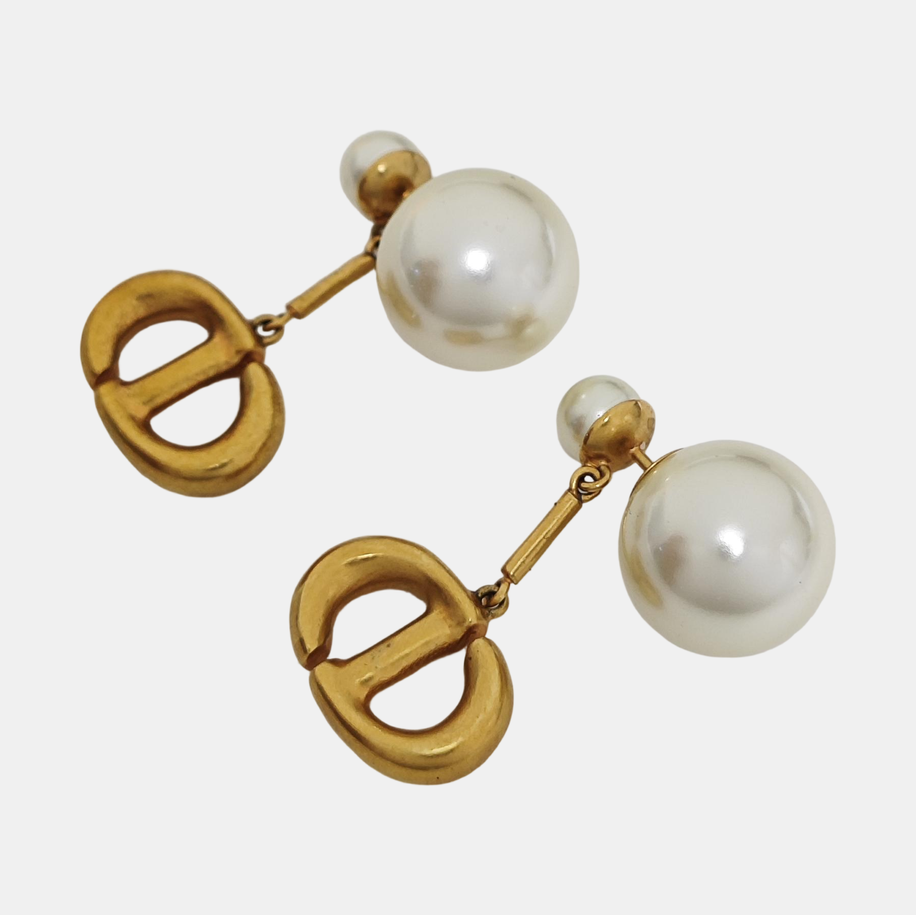 Dior Tribales Metal White Stud Earrings