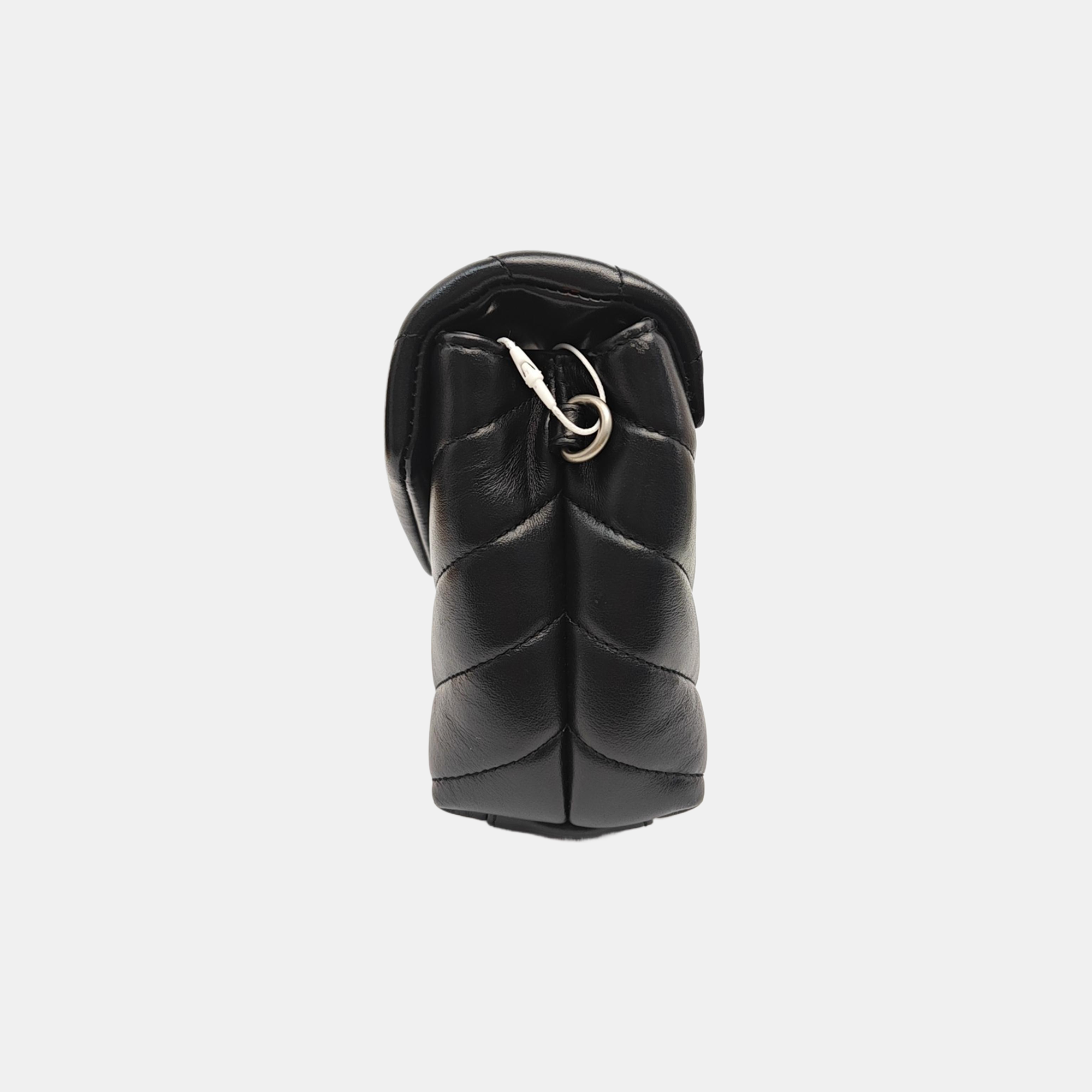 LOULOU Extra Small Chevron Calfskin Black