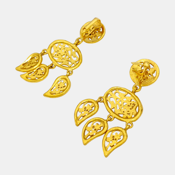 Metal Gold Clip On Earrings
