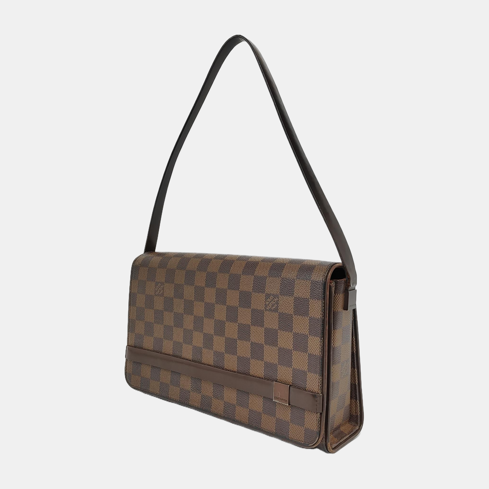 TRIBECA Damier Ebene Coated Canvas Brown