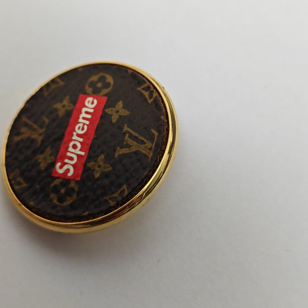 Leather Brown Brooch