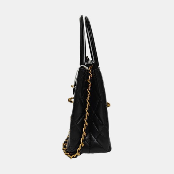 KELLY Mini Quilted Calfskin Black