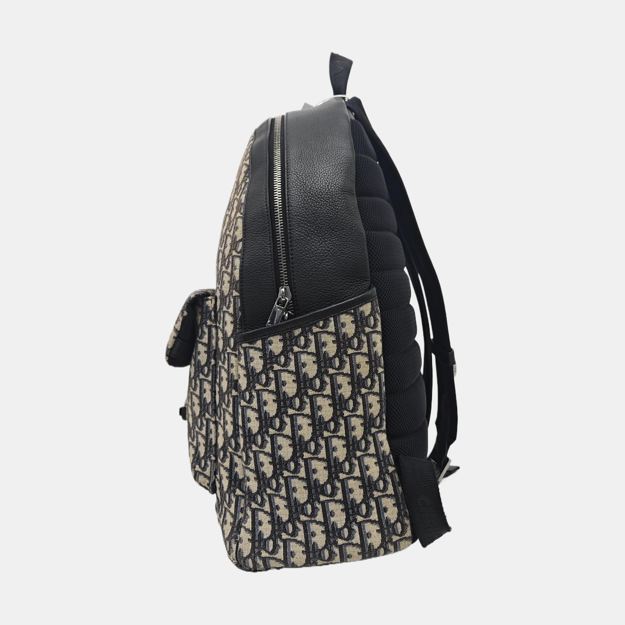 Oblique Canvas Backpack Beige