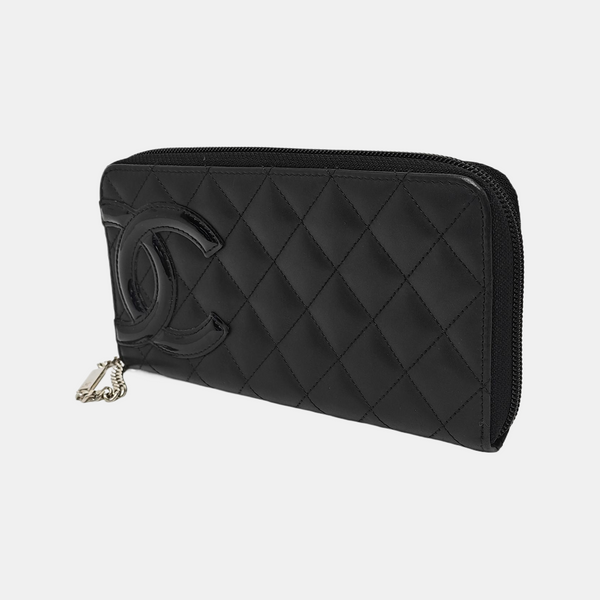 CAMBON Quilted Calfskin Black Wallet