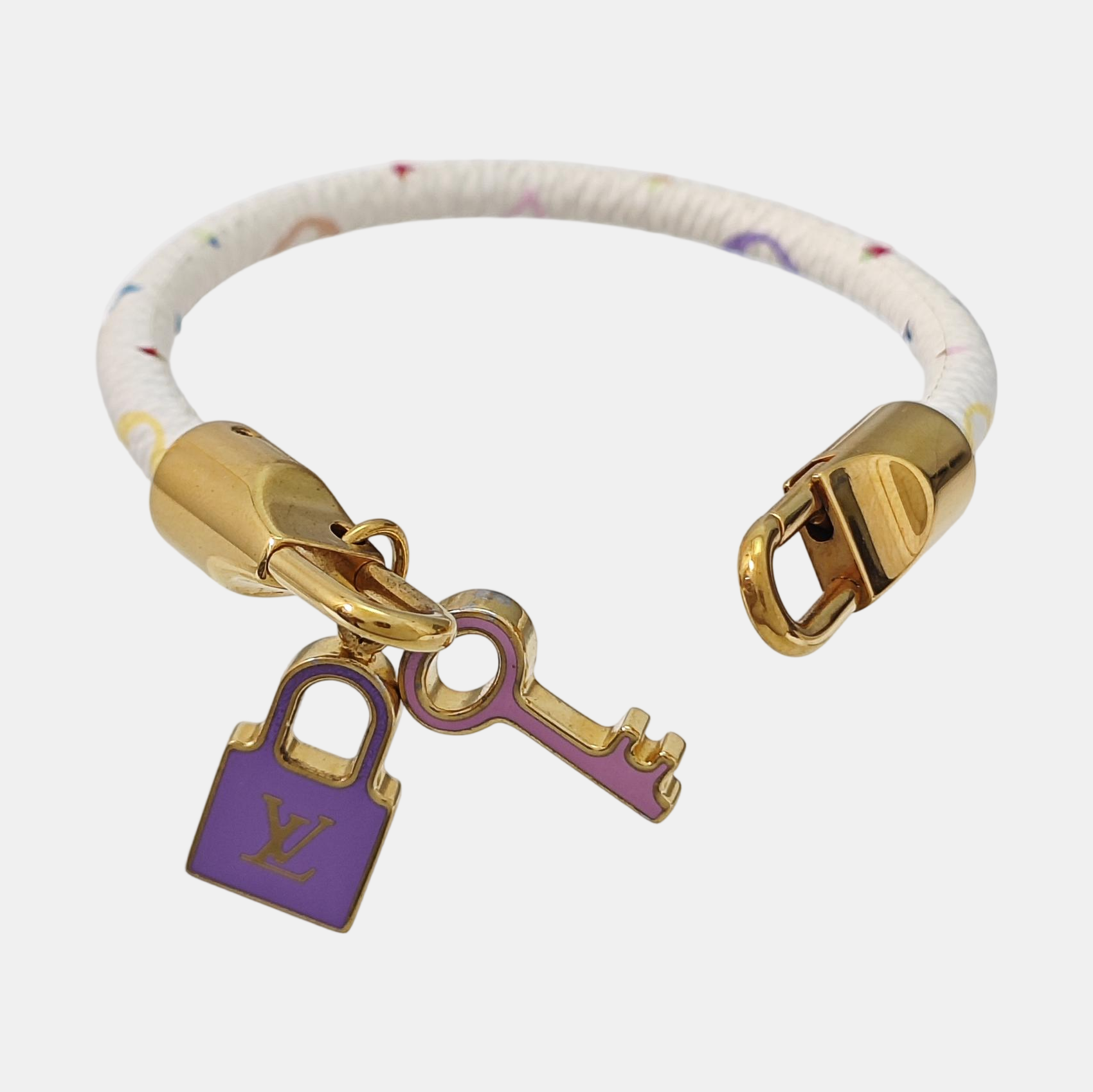 NANOGRAM Leather White Bangle