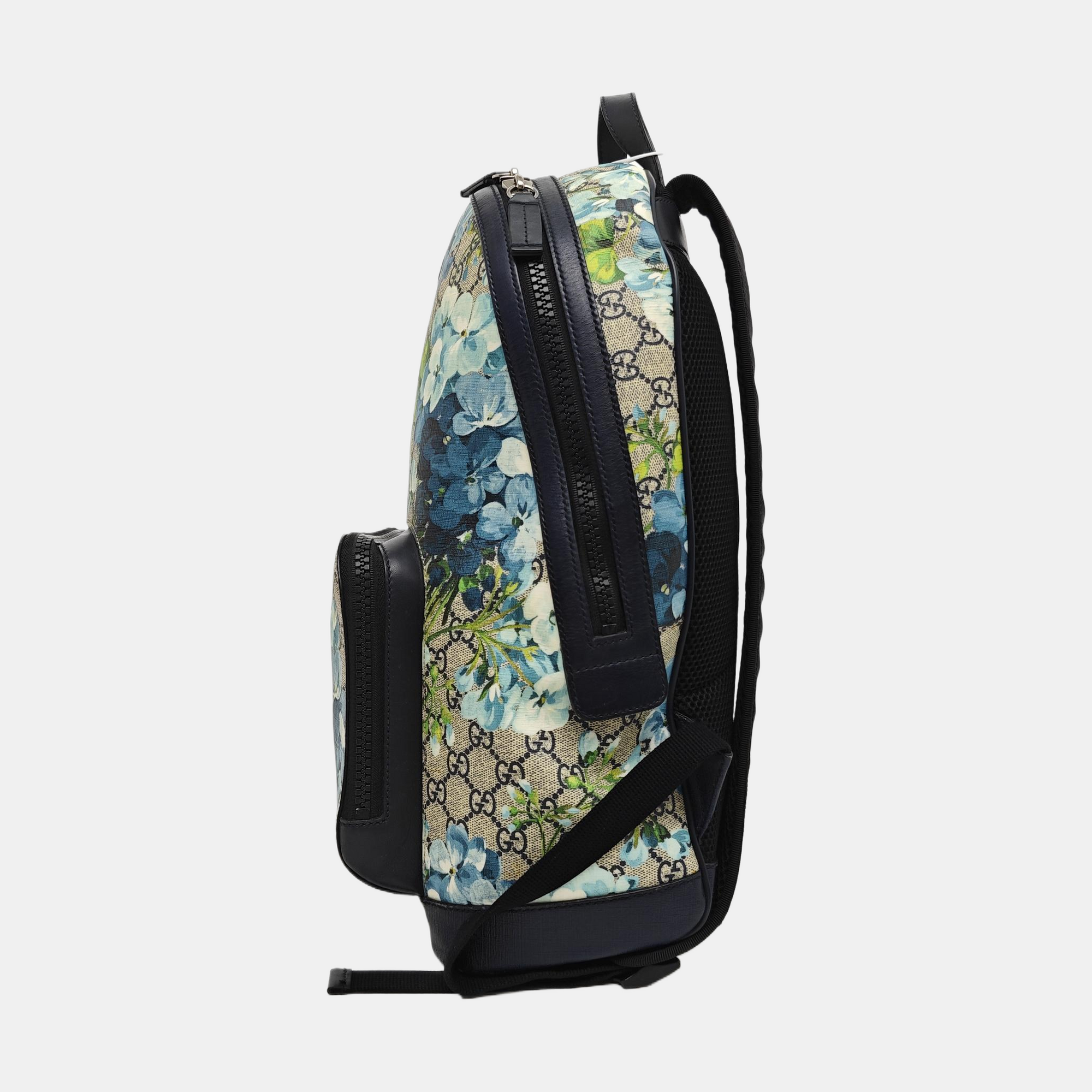 GG Blooms Monogram Coated Canvas Gray