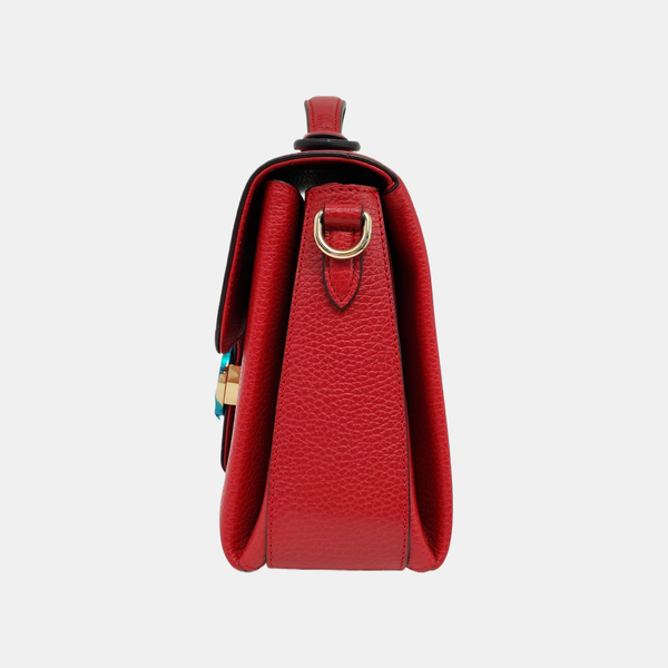 Interlocking G Large Calfskin Red