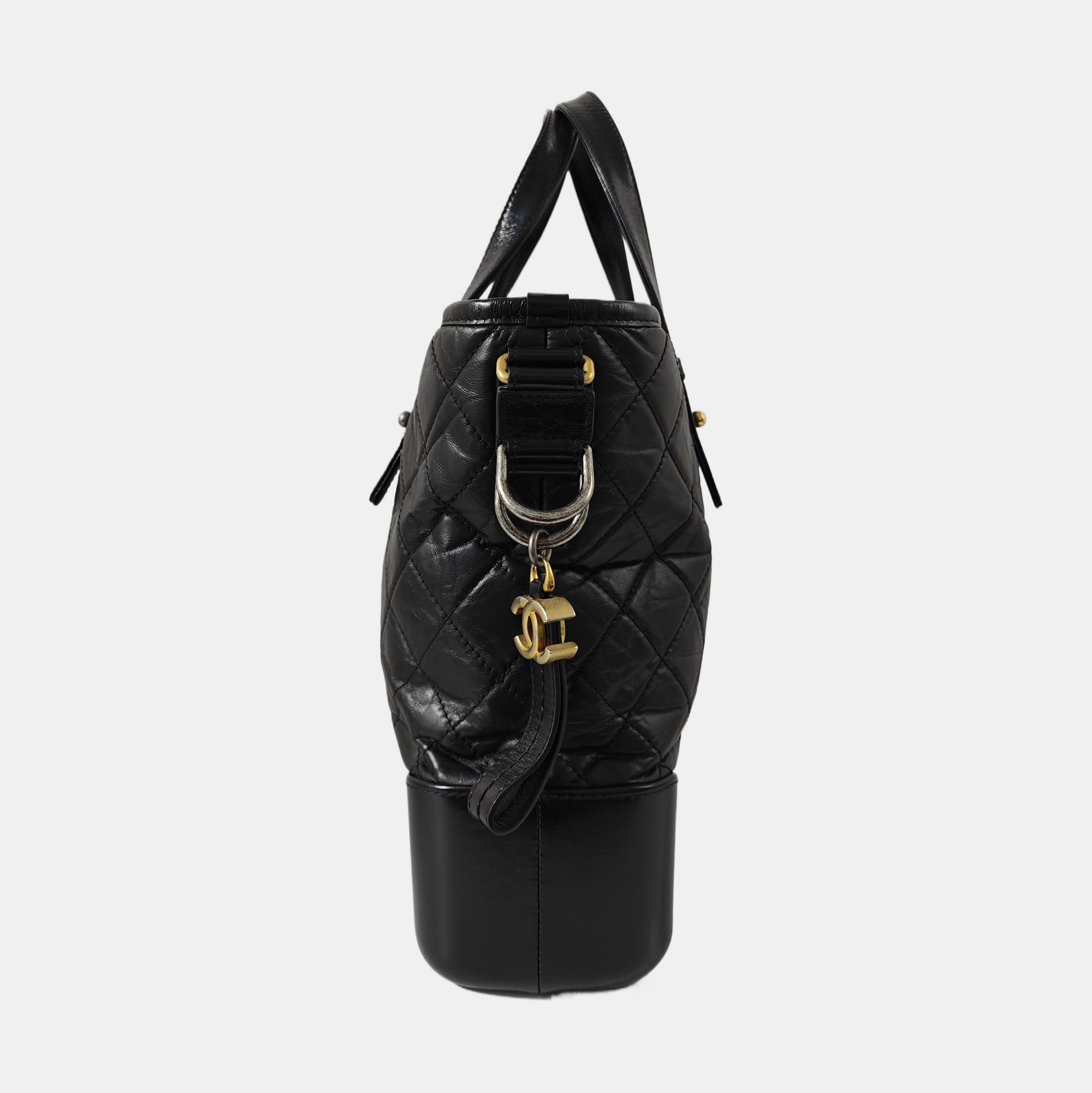 Quilted Calfskin Shoulder Bag Black