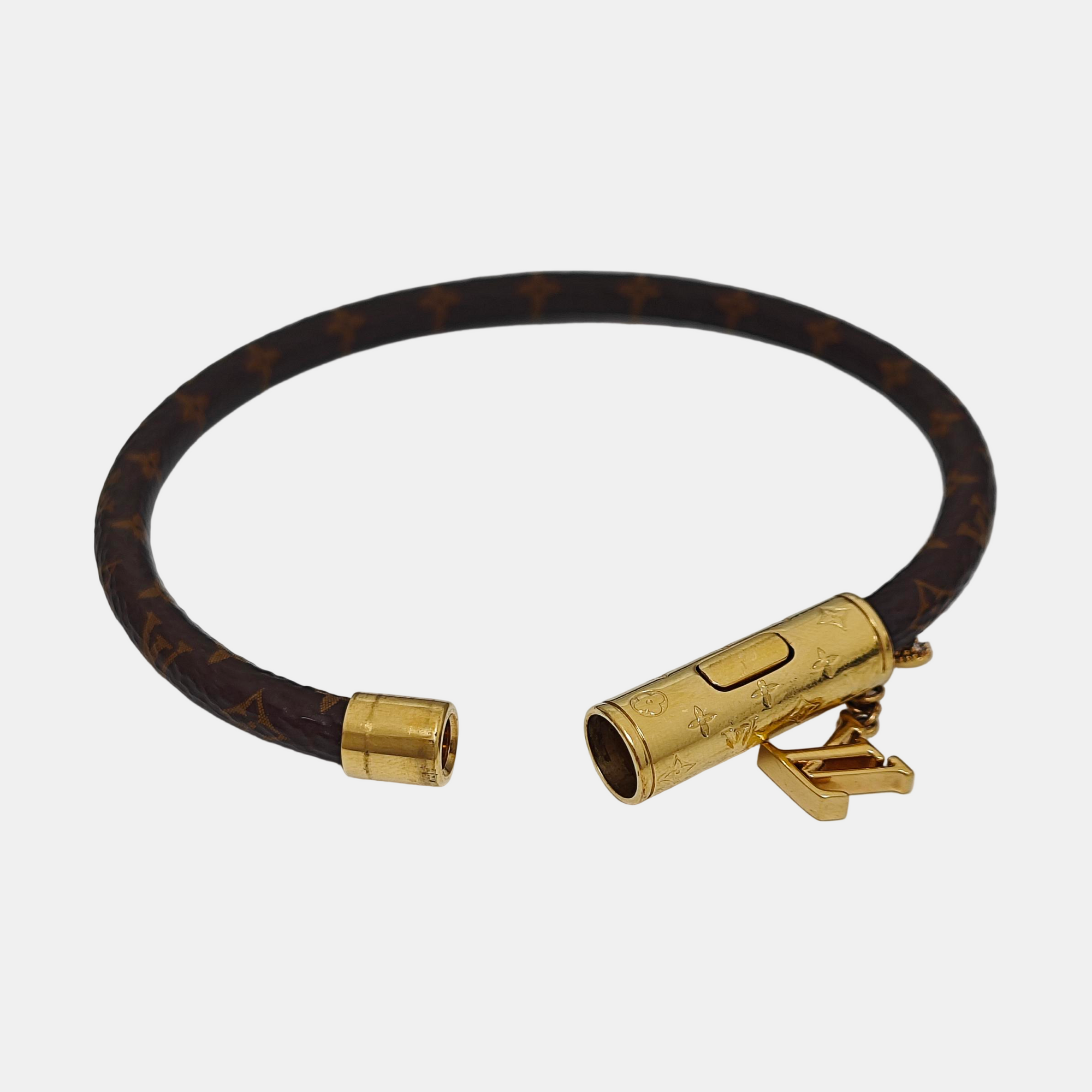 LV Push Coated Canvas Brown Bangle