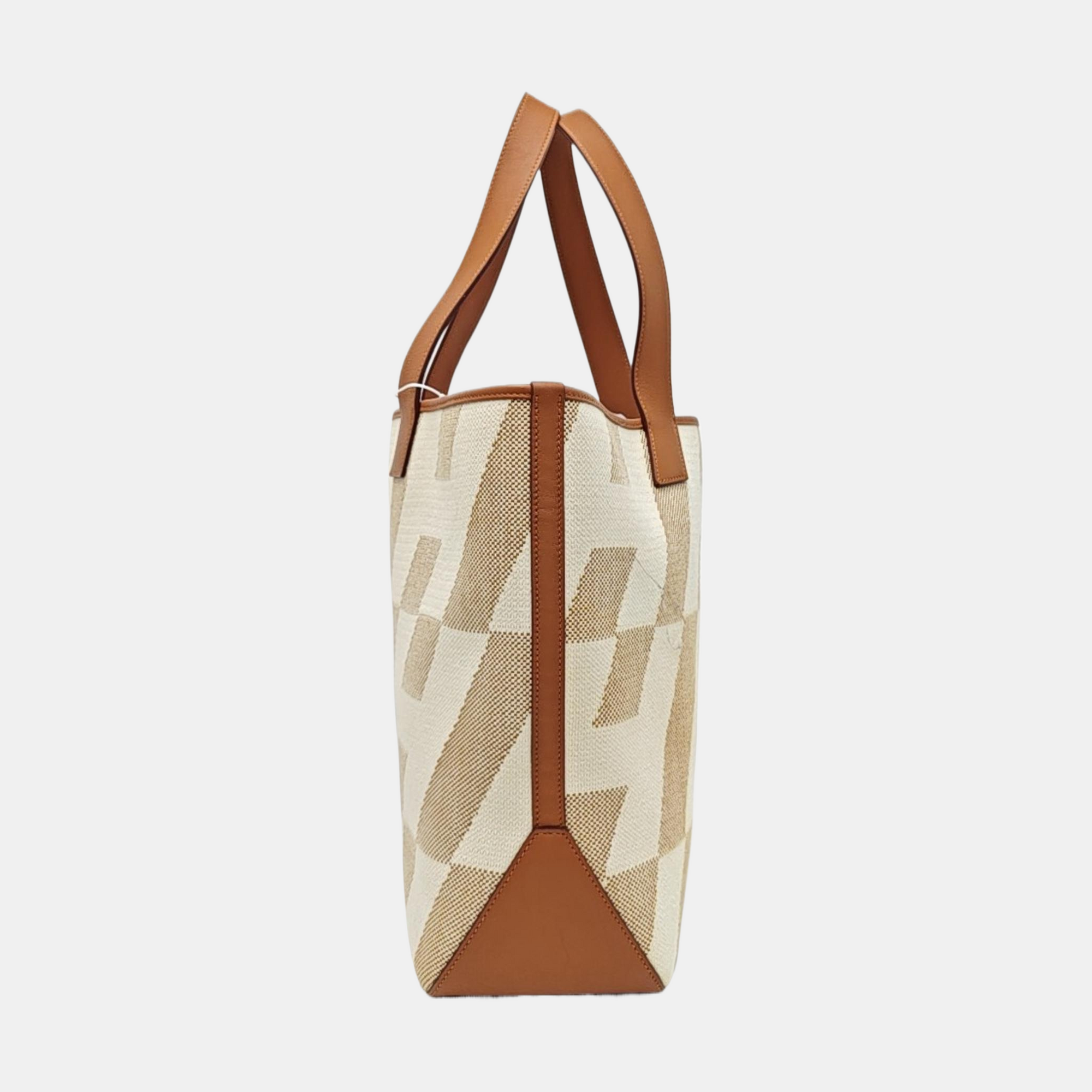 Cabas H En Biais Fabric White