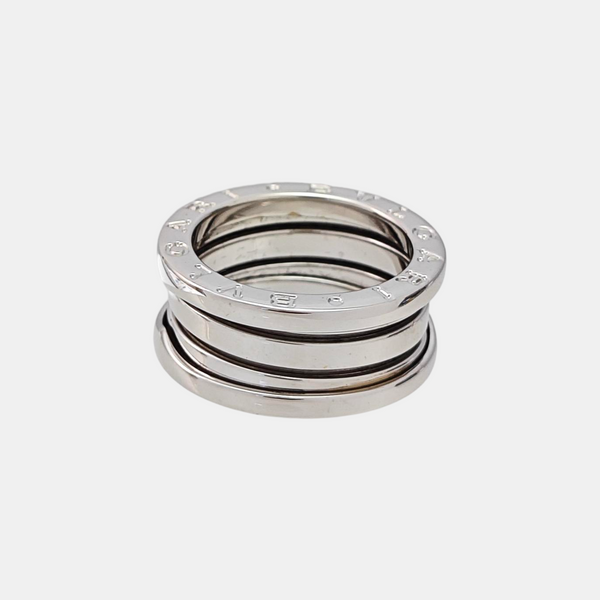 B.ZERO1 18k White Gold Silver Ring EU 49