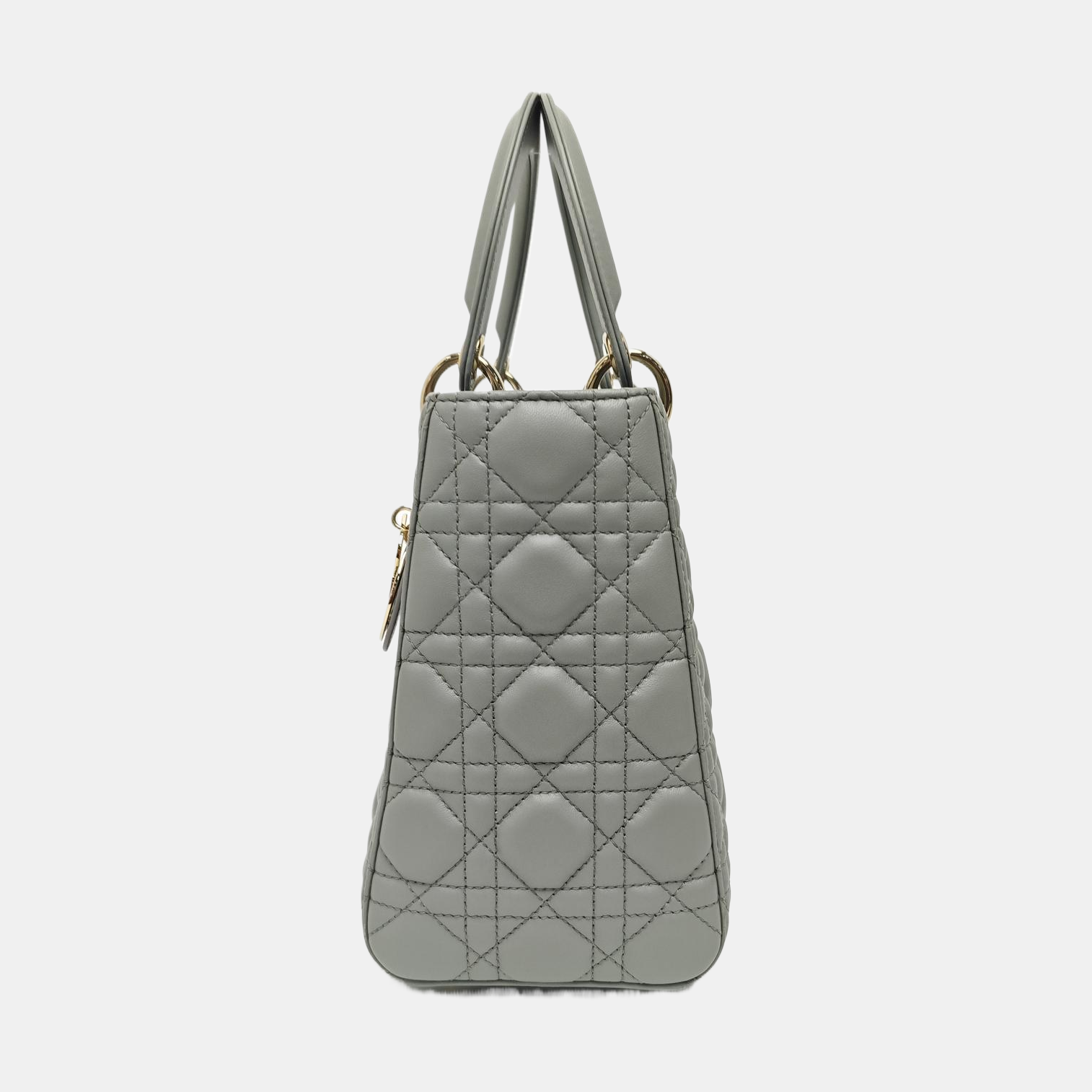 Lady Dior Medium Cannage Lambskin Gray