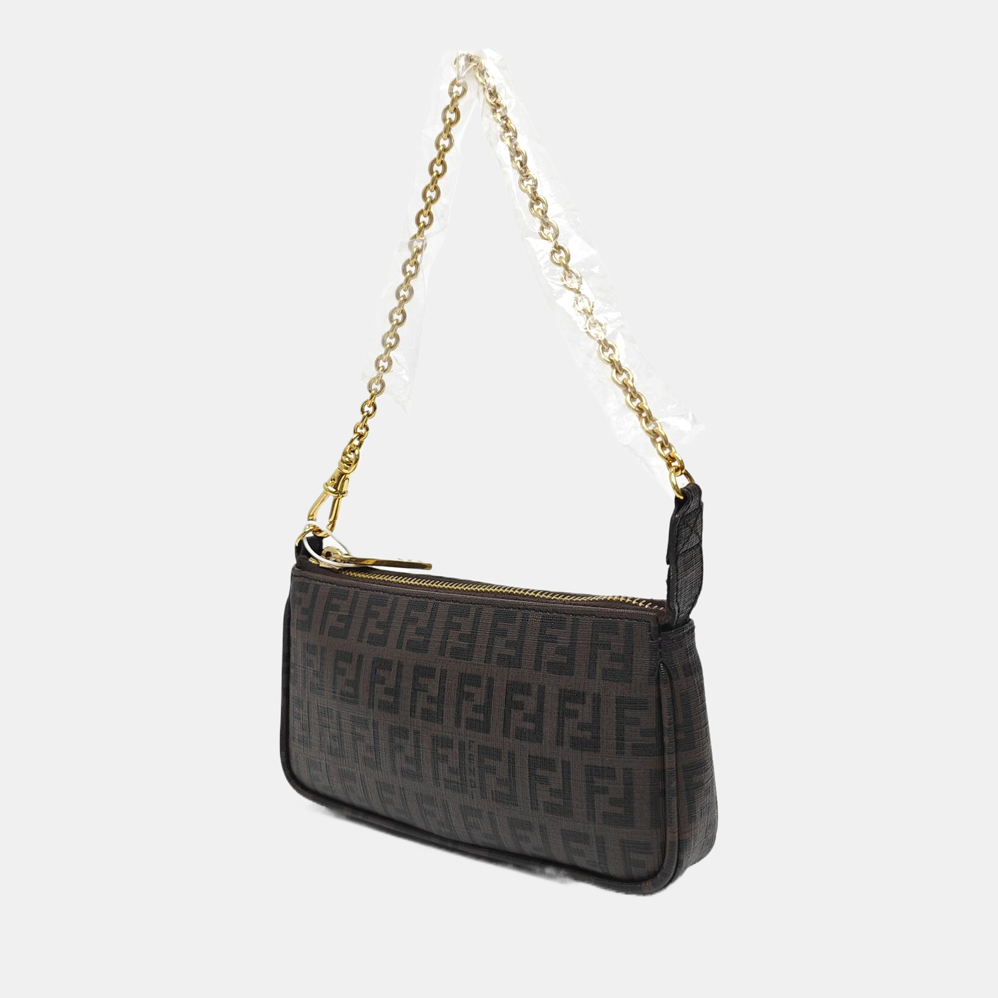 Coated Canvas Tote Bag Brown