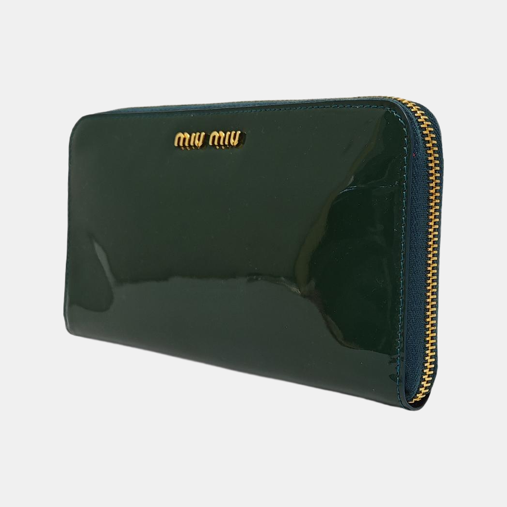 Patent Leather Wallet Green
